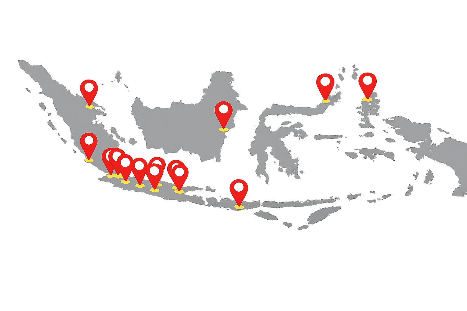 Peta sebaran proyek dan klien PT Sunemas Perkasa